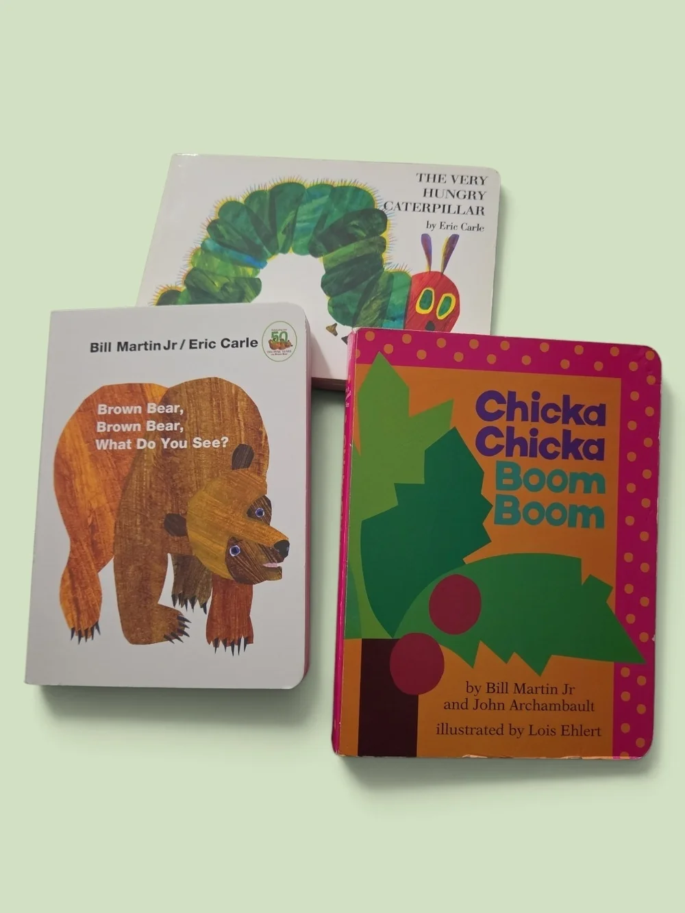 Toddler Board Book Trio -Very Hungry Caterpillar, Brown Bear, Chicka Chicka Boom
